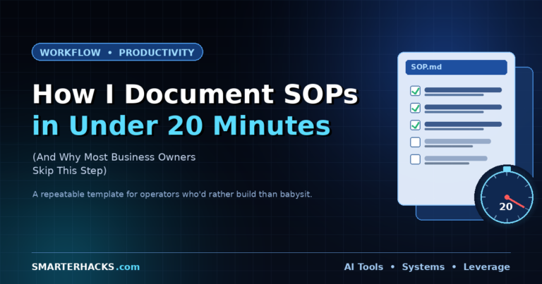 How I Document SOPs in Under 20 Minutes (And Why Most Business Owners Skip This Step)