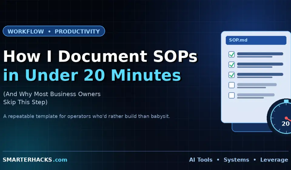 How I Document SOPs in Under 20 Minutes (And Why Most Business Owners Skip This Step)